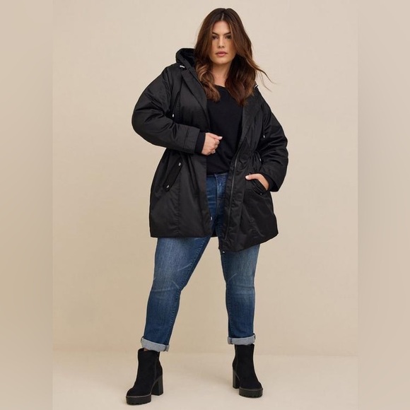 Torrid Nylon Functional Parka Black Size 2X - Picture 2 of 16